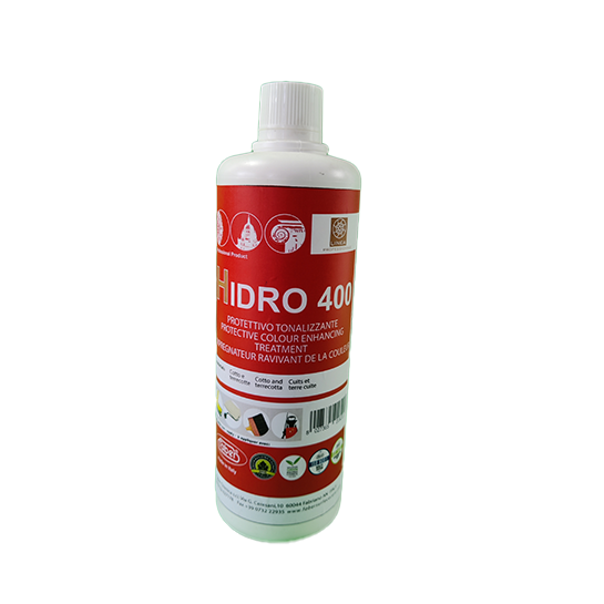 HIDRO 400, waterafstotende kleurversterkende behandeling voor cotto en terracotta, op waterbasis