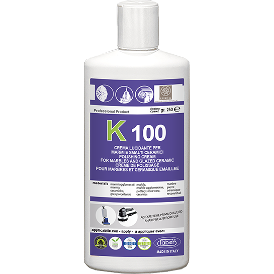 K100, polijstcrème voor marmer, porselein, verglaasde keramiek, keramiek, lappato